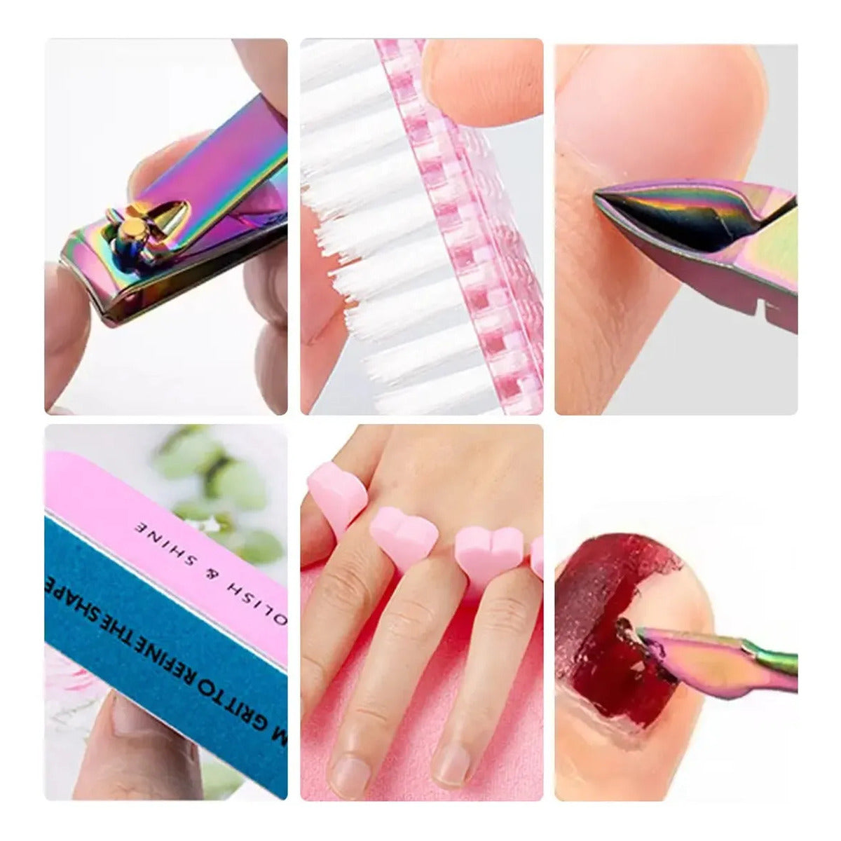 Professional 8-in-1 Rainbow Manicure & Pedicure Grooming Set