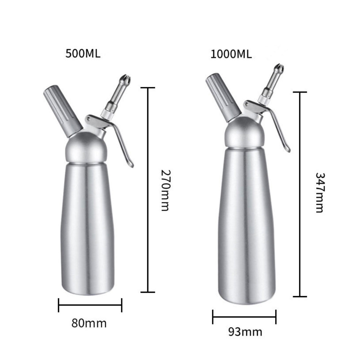 17oz 34oz Whipped Cream Dispenser With 3 Nozzles