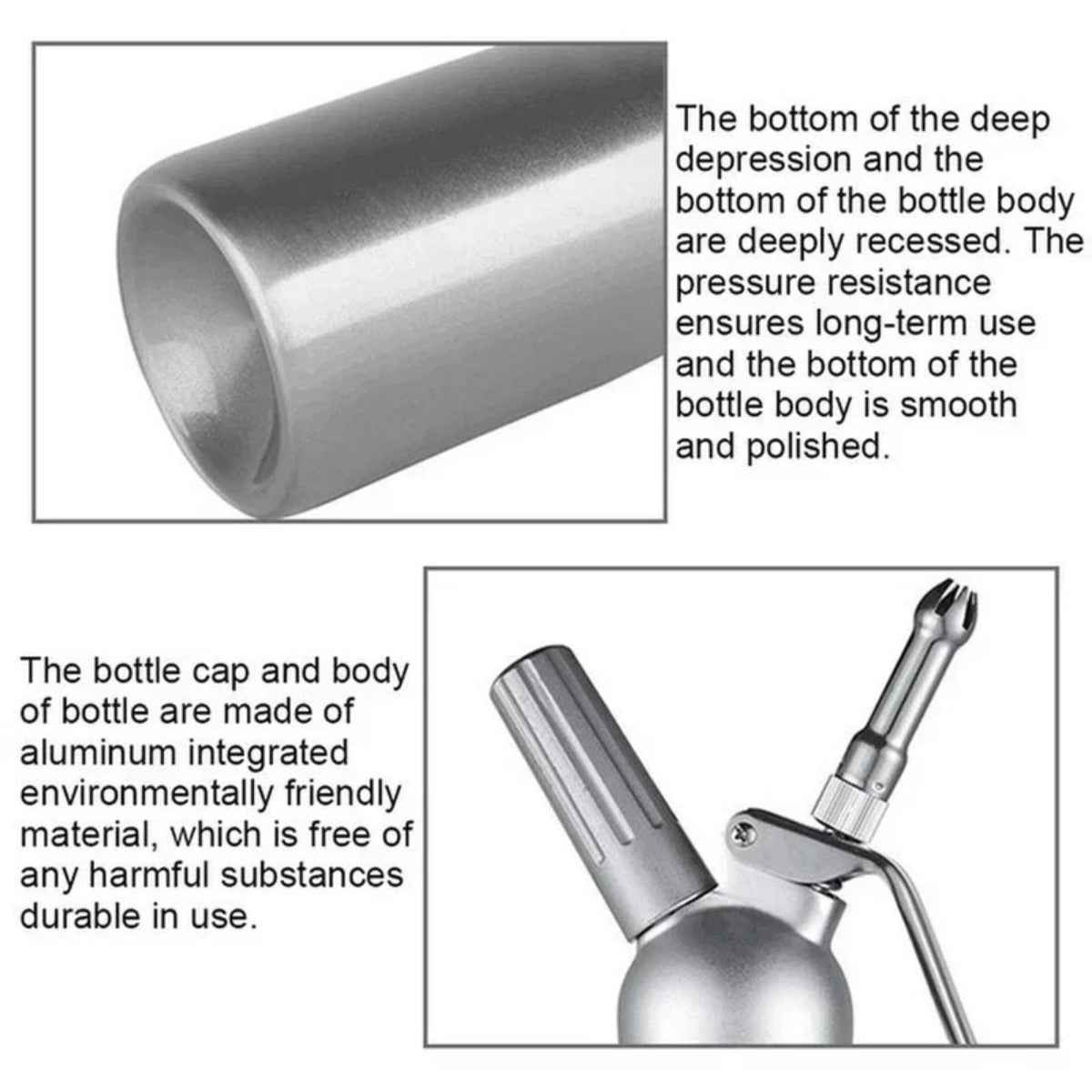 17oz 34oz Whipped Cream Dispenser With 3 Nozzles