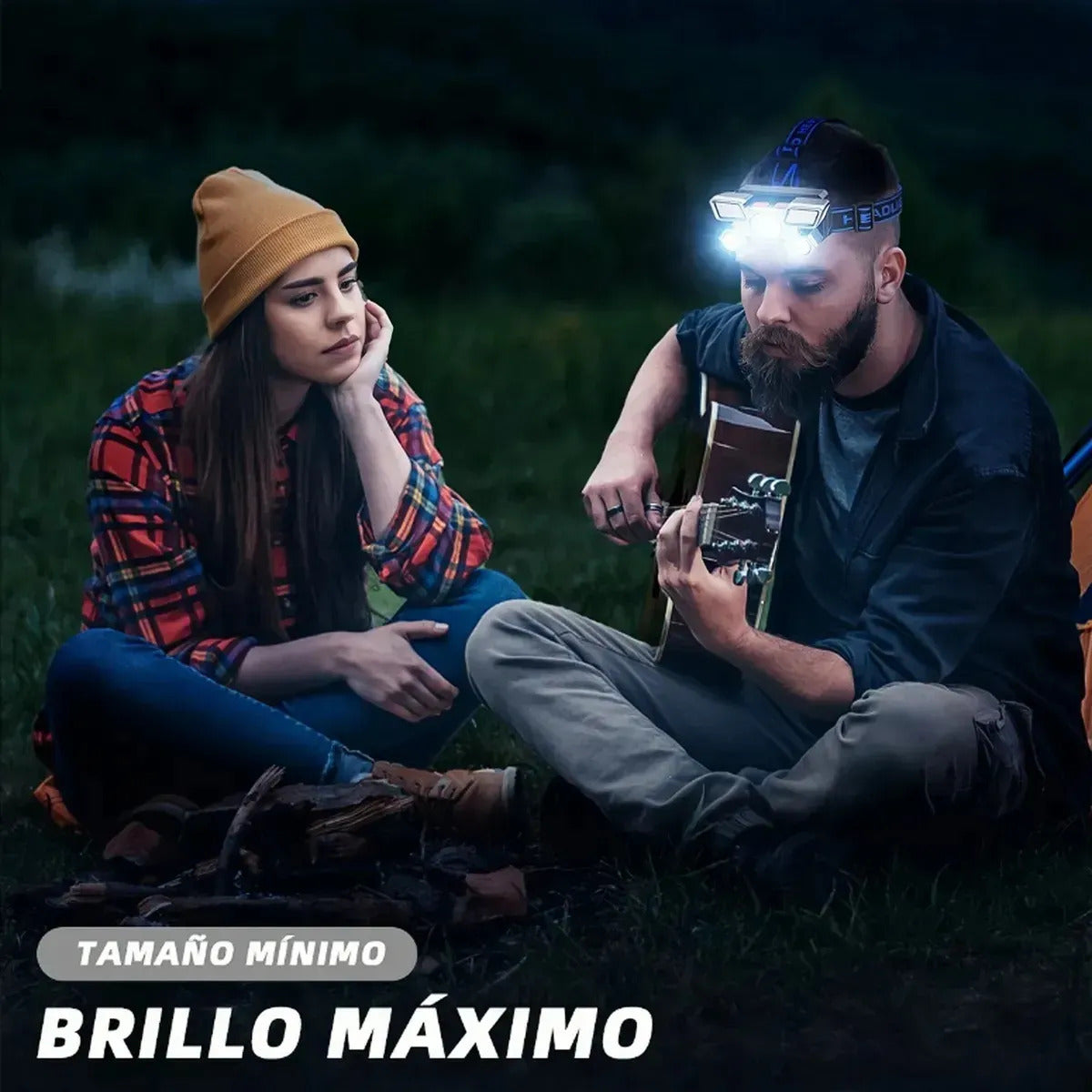 2pcs 5-led Rechargeable Headlamp Waterproof Outdoor Light