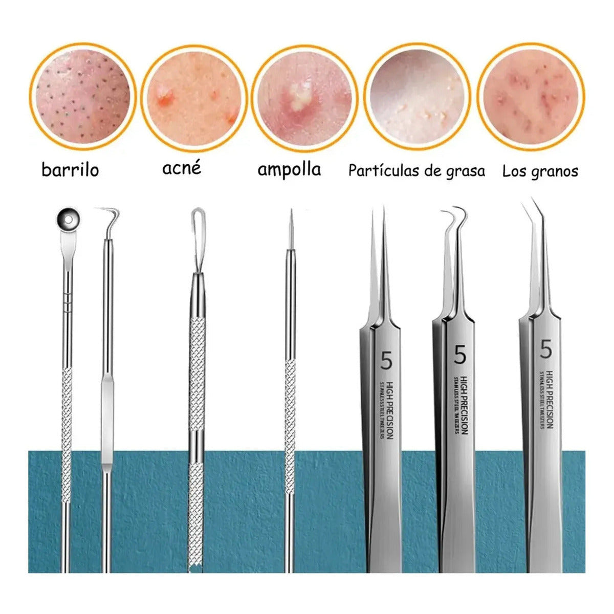 9-piece Blackhead Remover Kit With Metal Storage Case