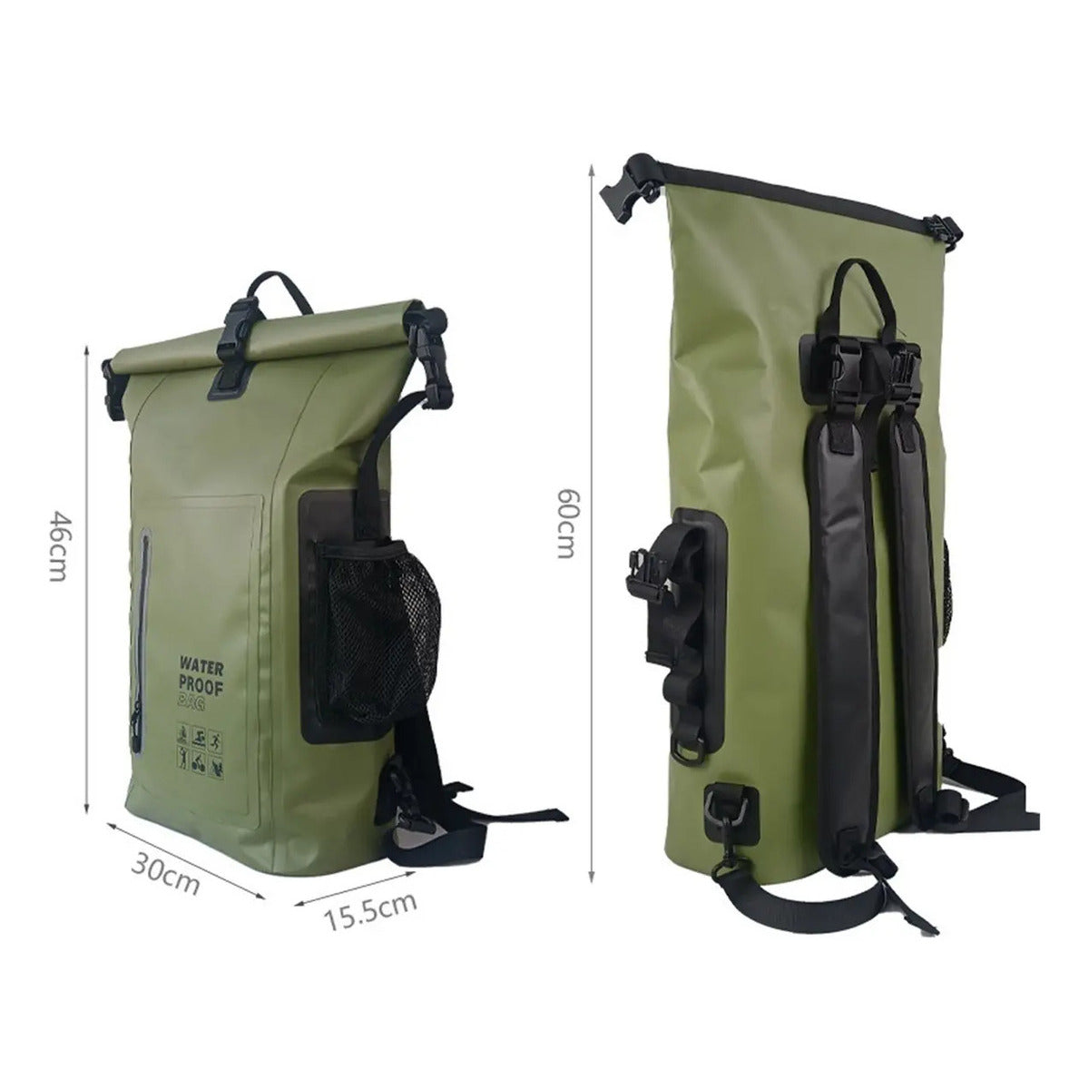 Heavy-duty Roll-top Waterproof Dry Bag Backpack
