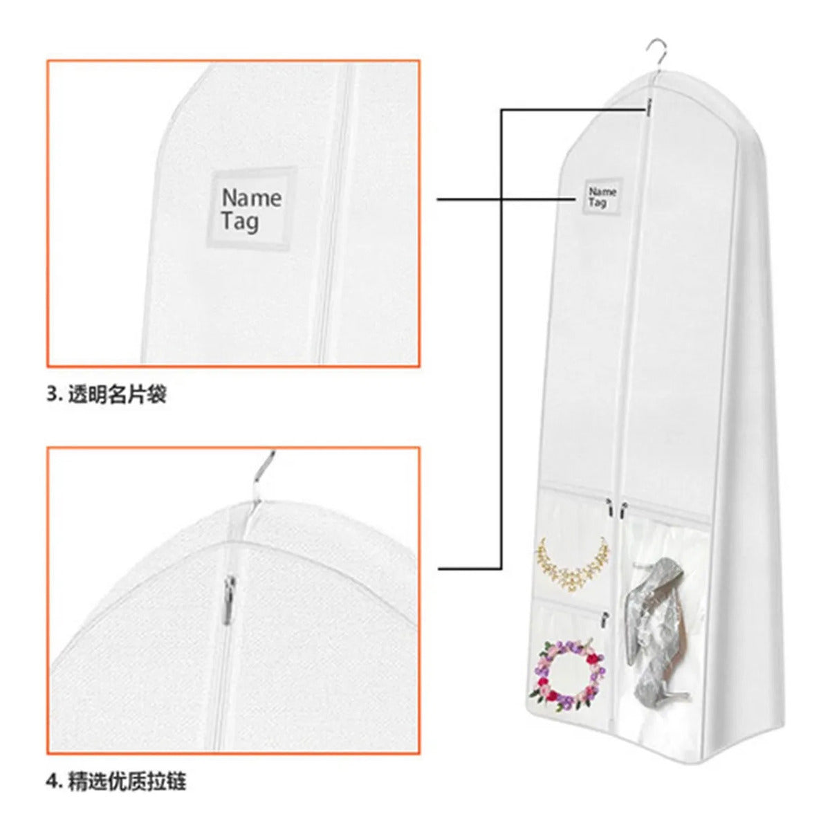 Multi-functional Extra-long Wedding Dress Dust Cover
