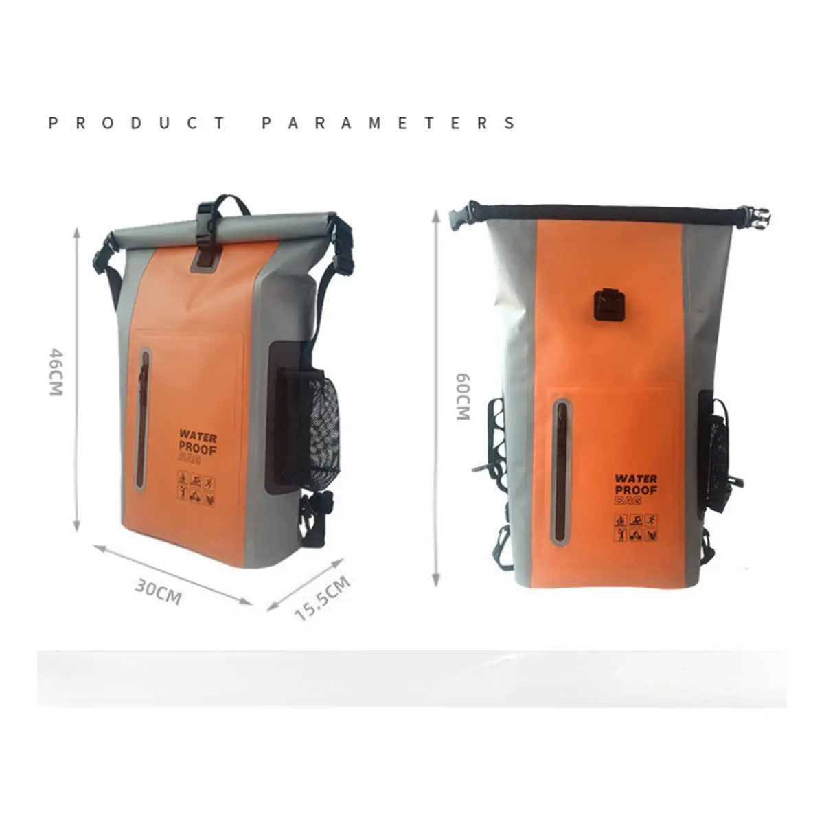 Heavy-duty Roll-top Waterproof Dry Bag Backpack