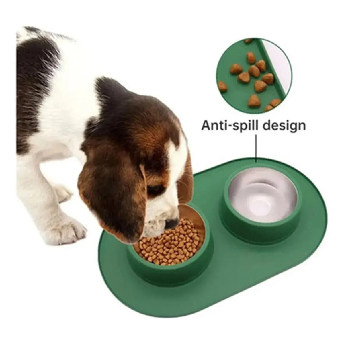 Pet Spill-proof Stainless Steel Double Bowl
