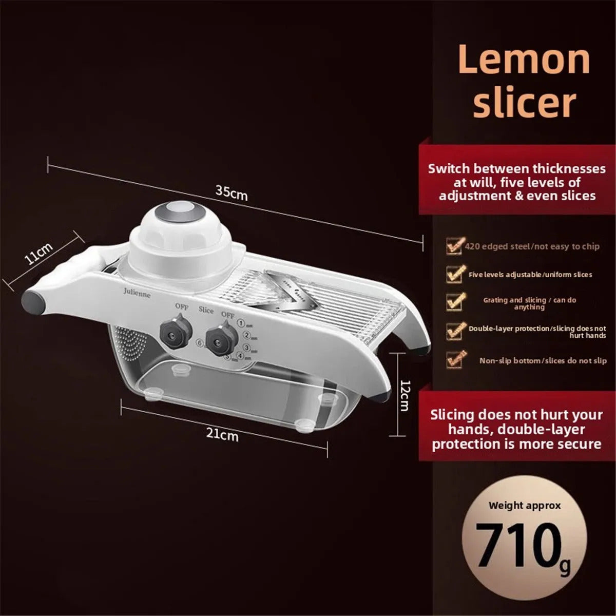 Multifunctional All-in-one Adjustable Vegetable Slicer