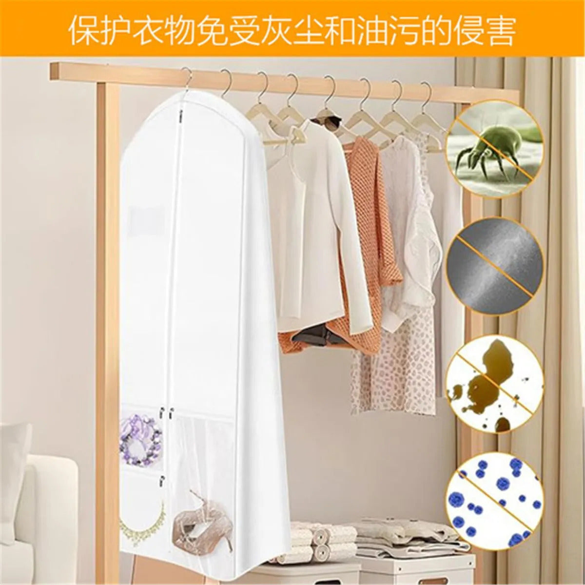 Multi-functional Extra-long Wedding Dress Dust Cover