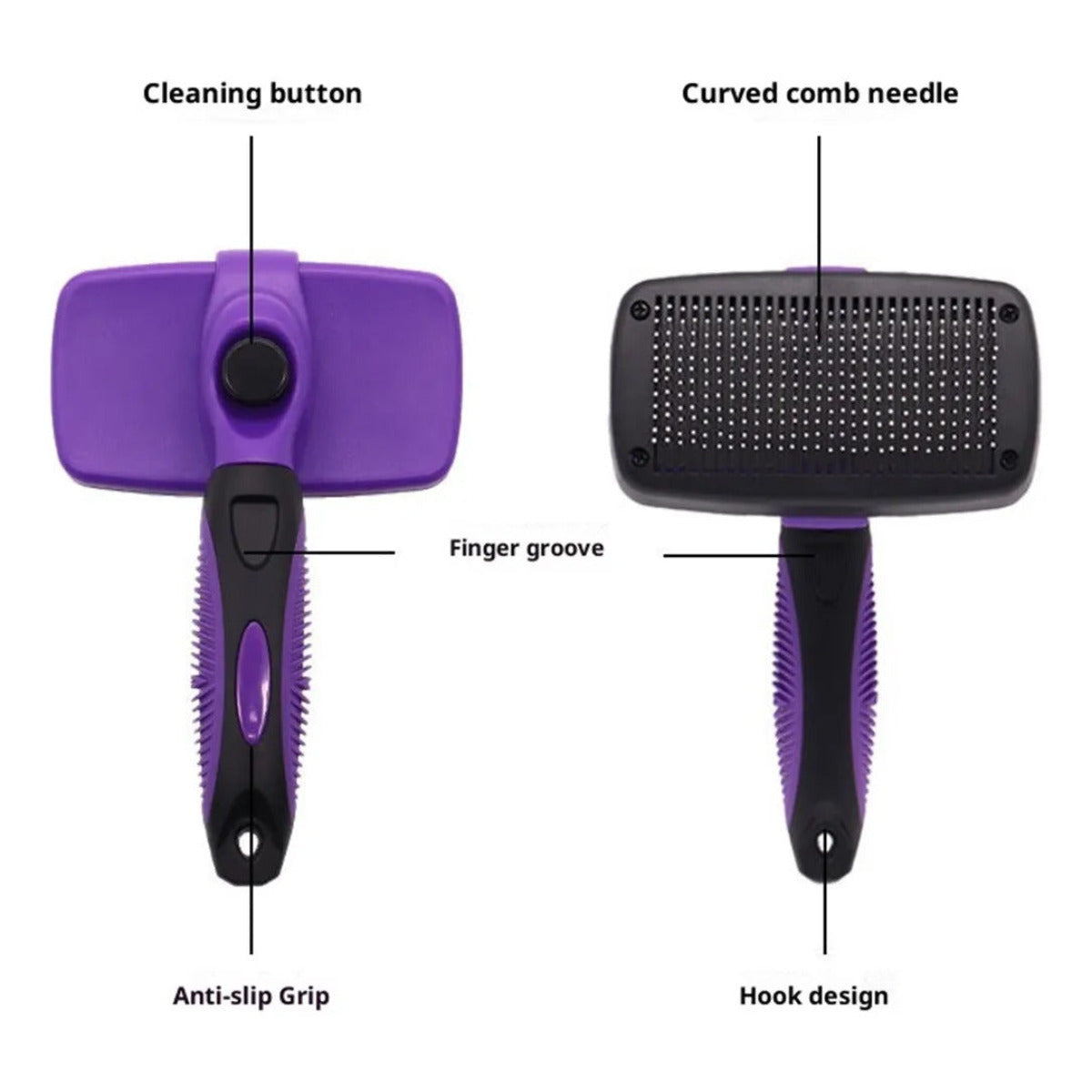 One-click Self-cleaning Slicker Brush For Dogs & Cats