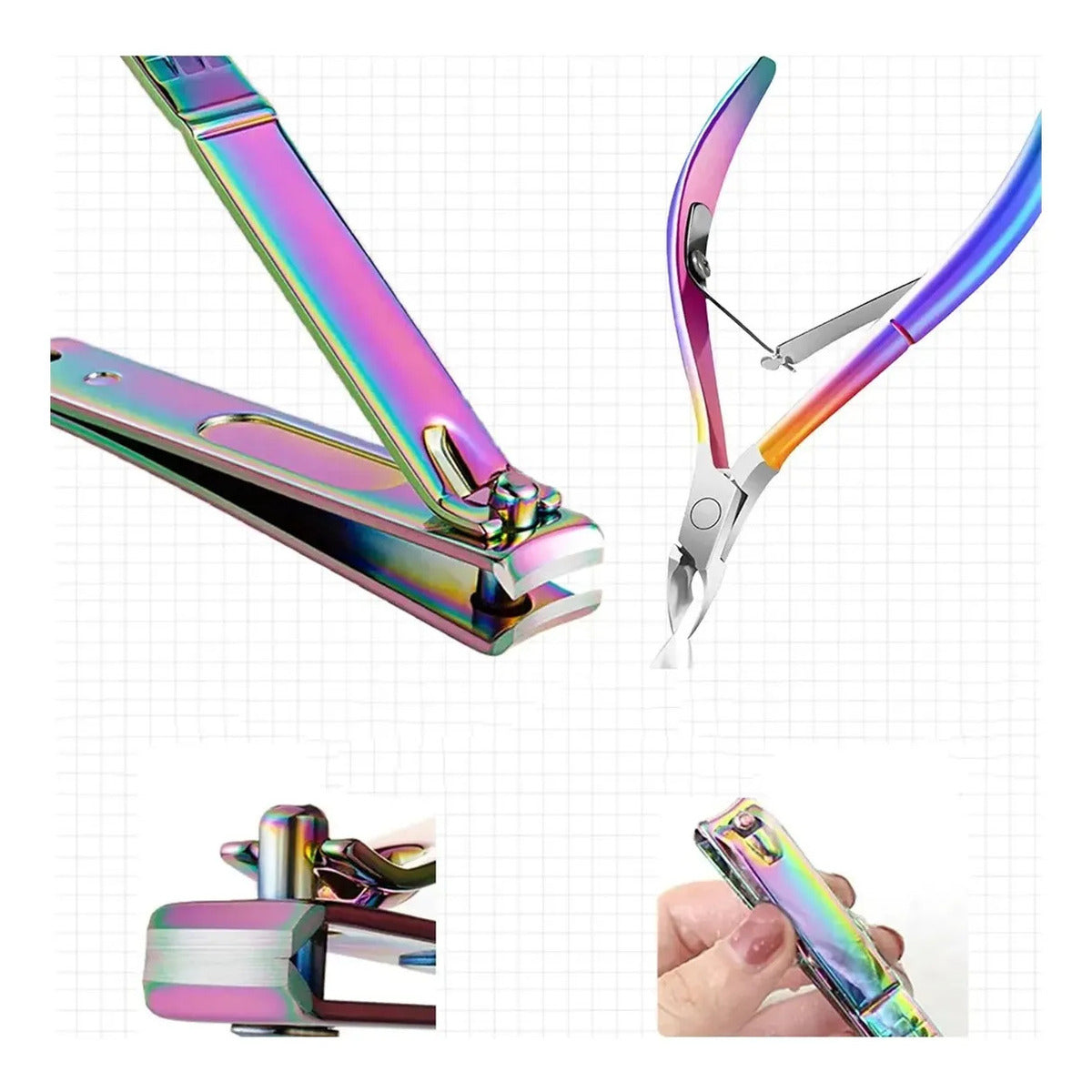 Professional 8-in-1 Rainbow Manicure & Pedicure Grooming Set
