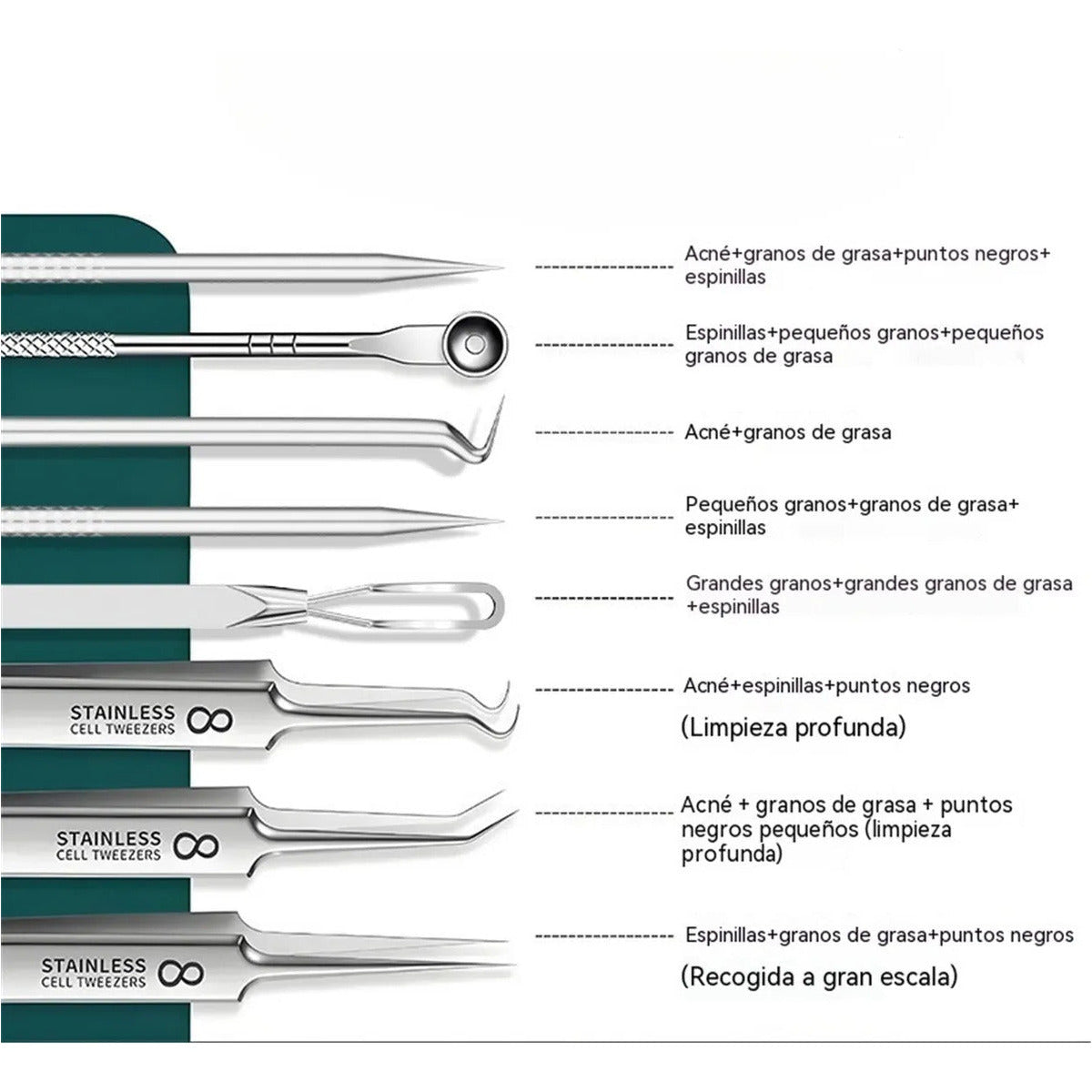 9-piece Blackhead Remover Kit With Metal Storage Case