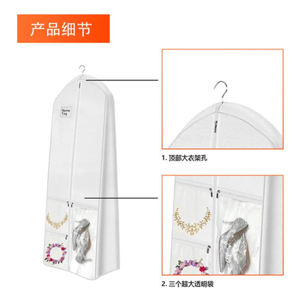 Multi-functional Extra-long Wedding Dress Dust Cover