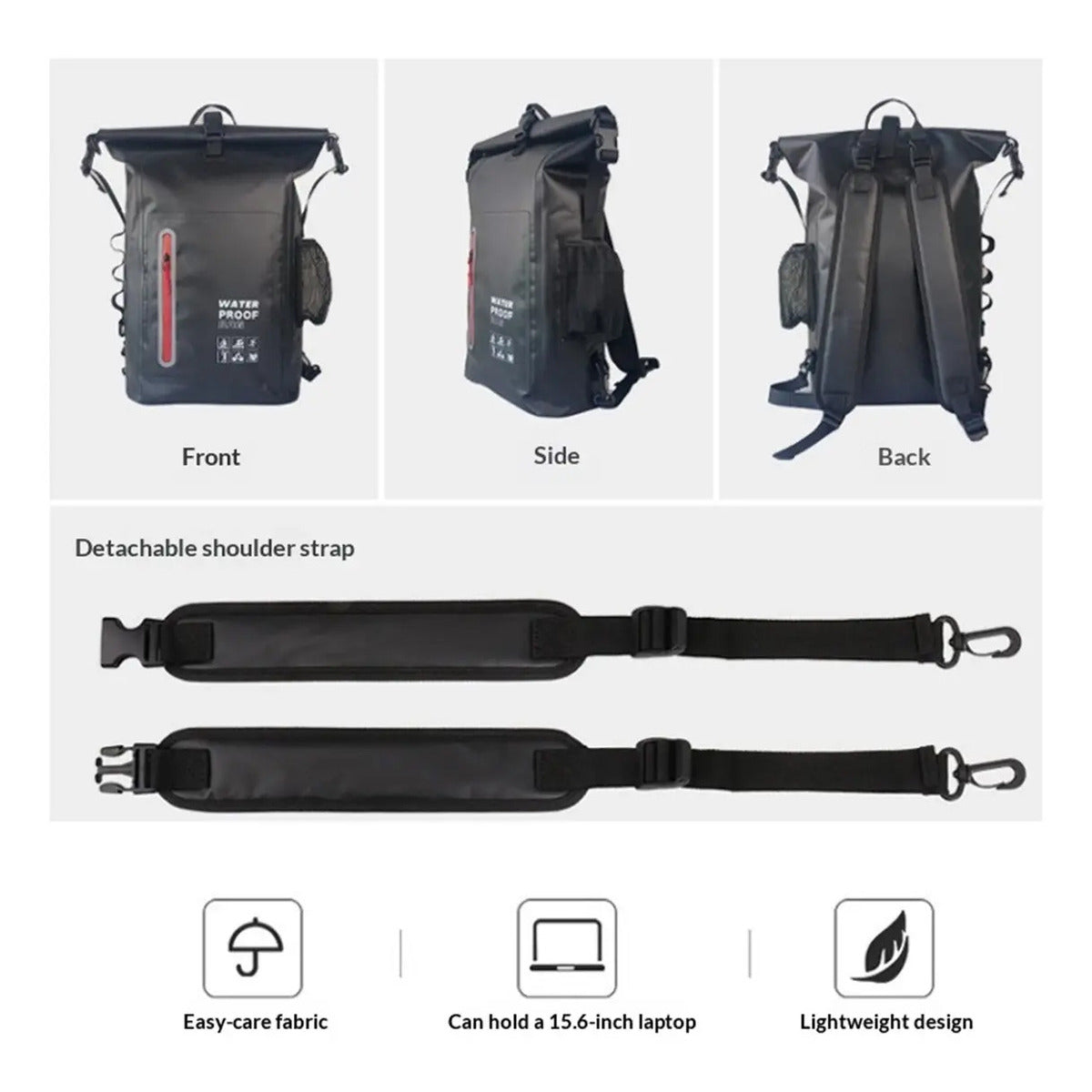 Heavy-duty Roll-top Waterproof Dry Bag Backpack