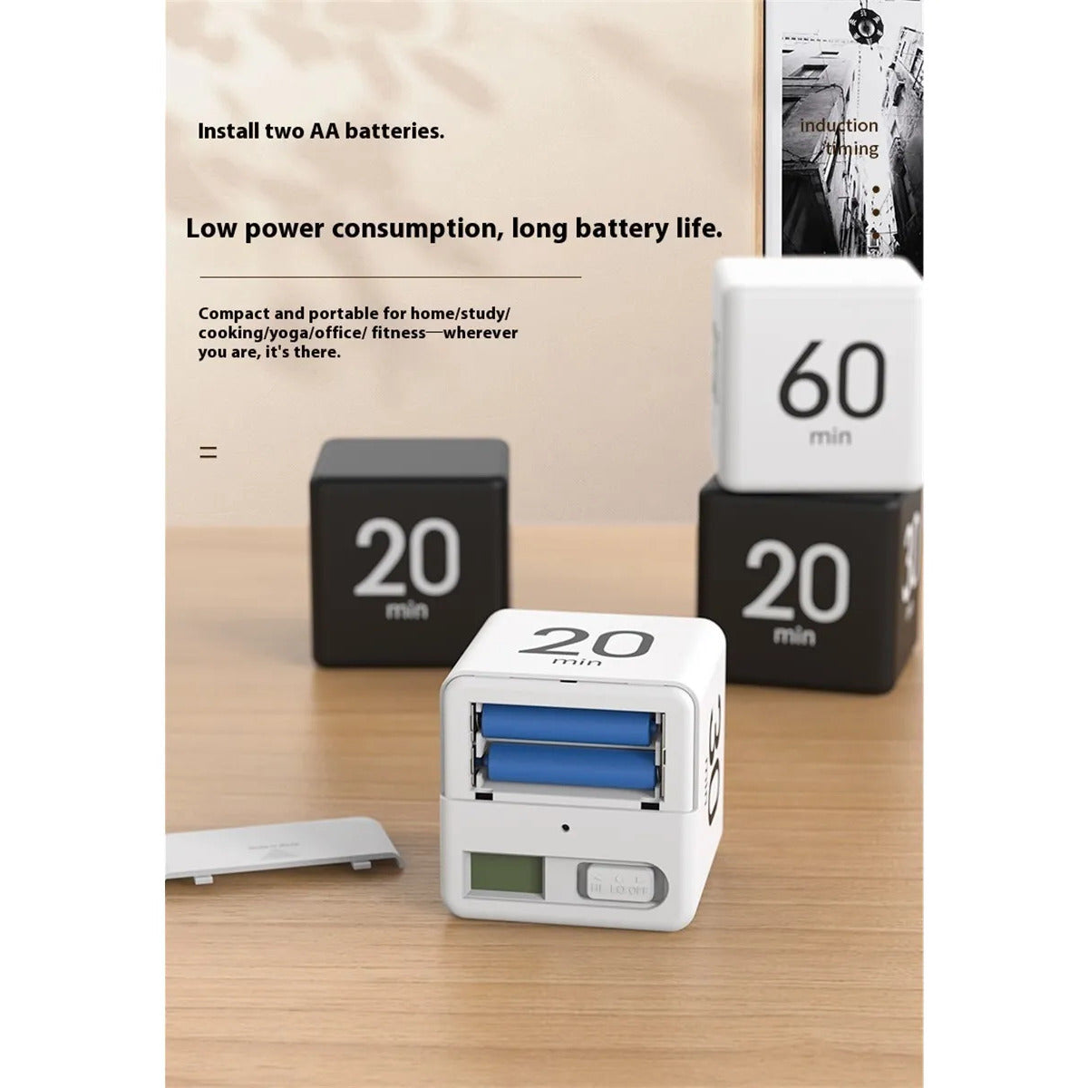 Gravity Sensing Flip Cube Timer - Digital Pomodoro Timer