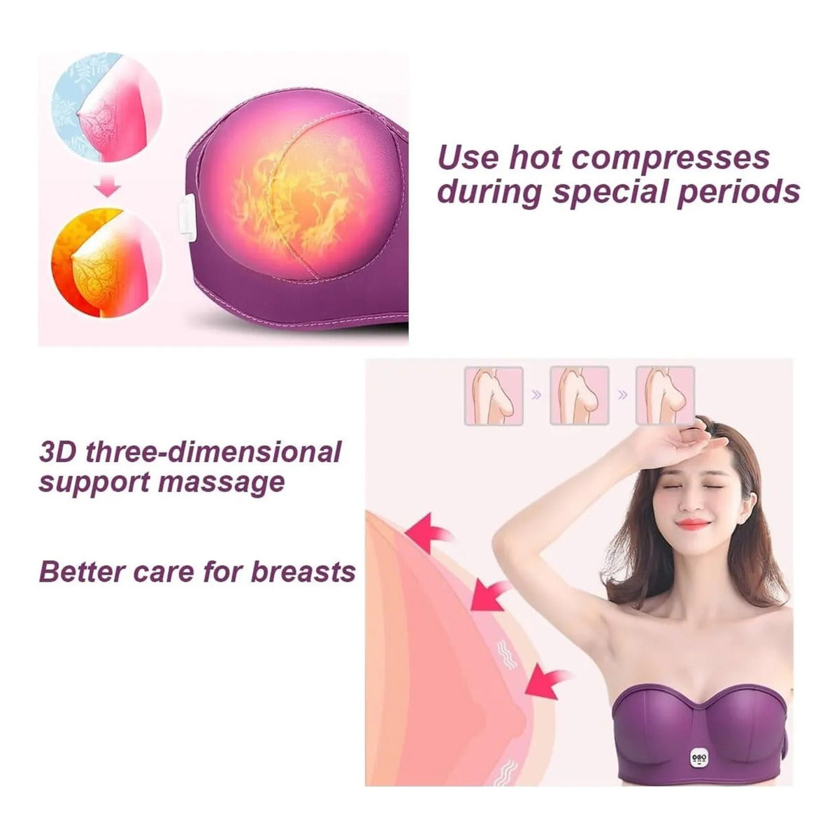 Wireless Electric Breast Massager With Intelligent Vibration