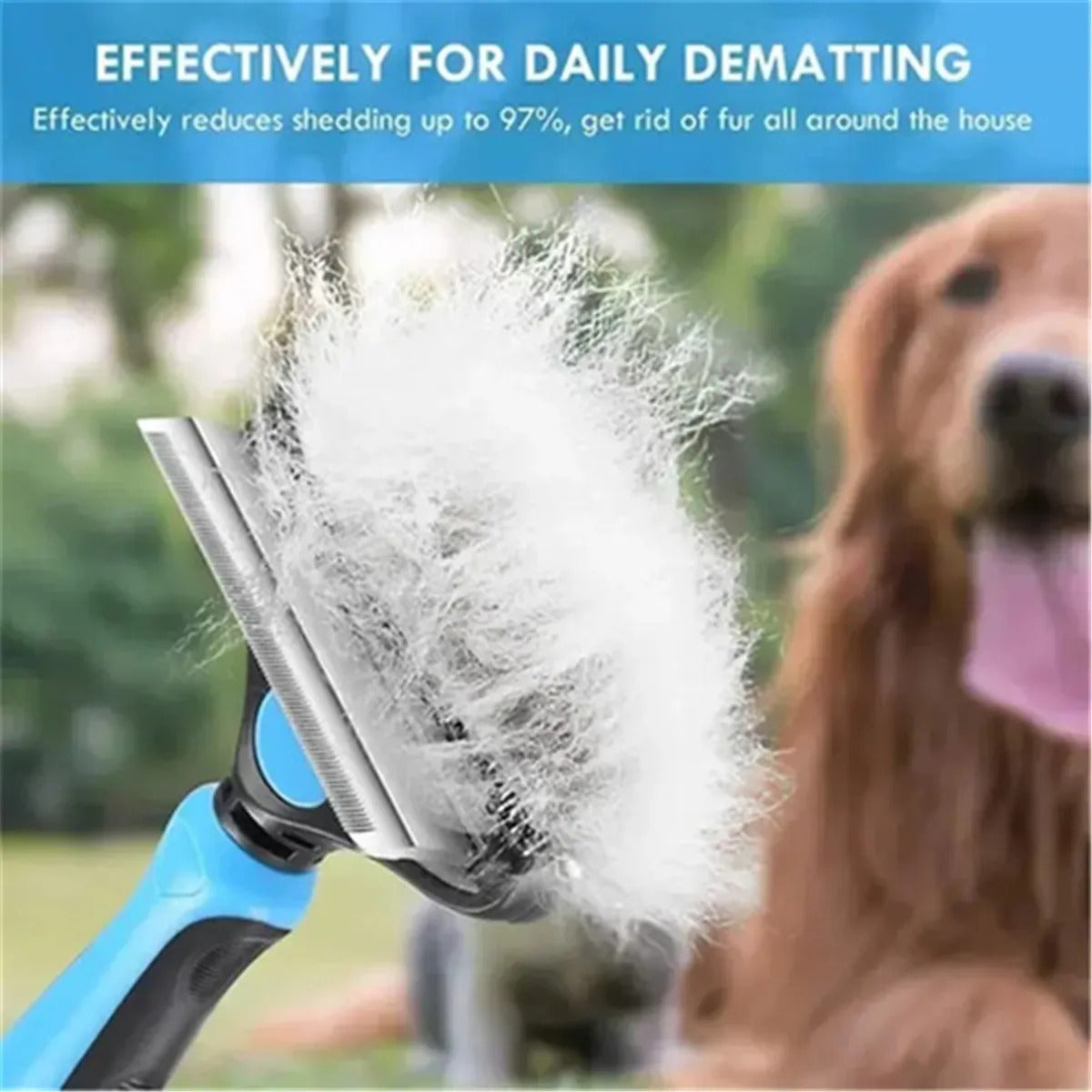 2-in-1 Professional Pet Grooming & Dematting Tool for Dogs and Cats