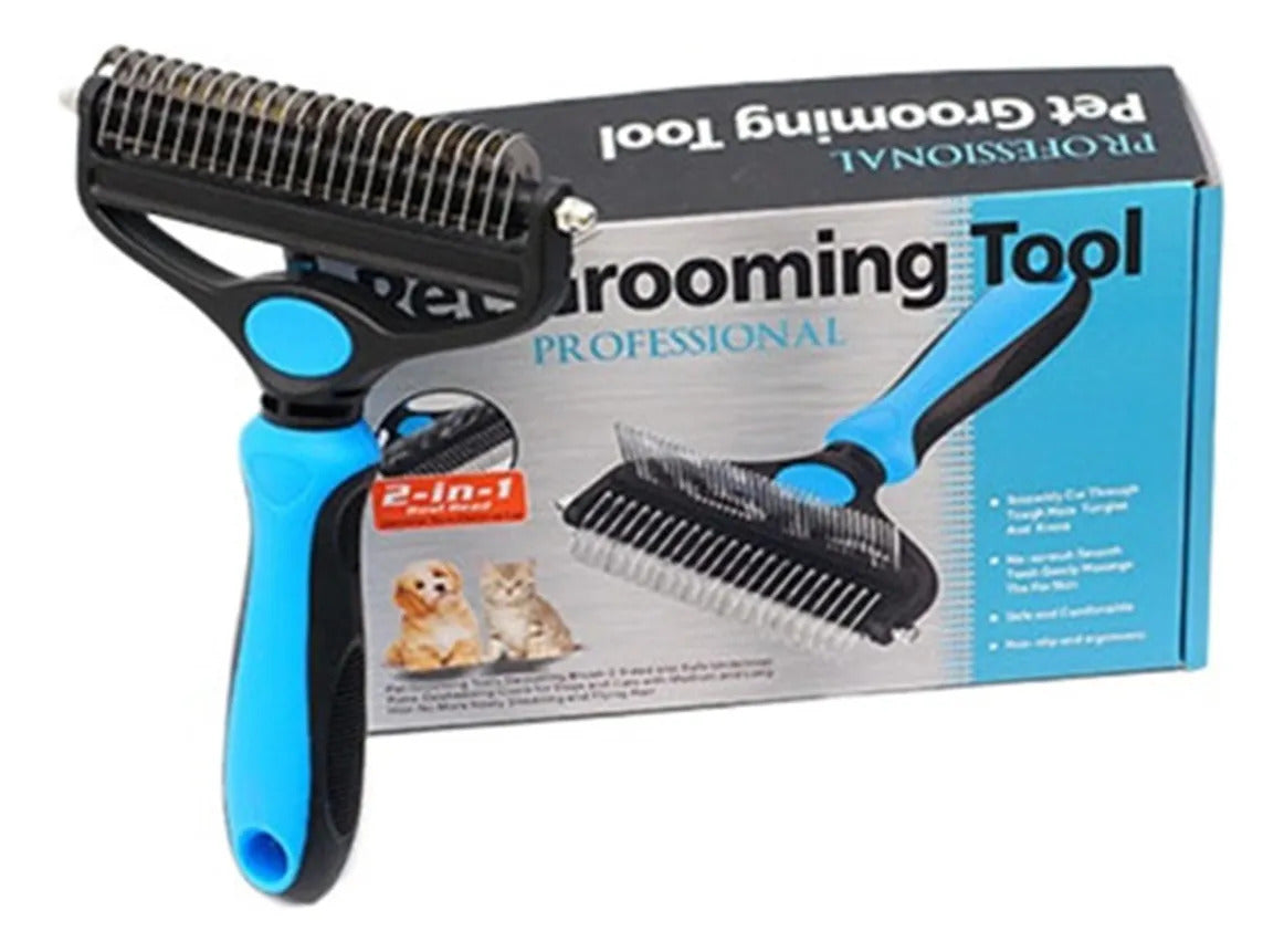2-in-1 Professional Pet Grooming & Dematting Tool for Dogs and Cats