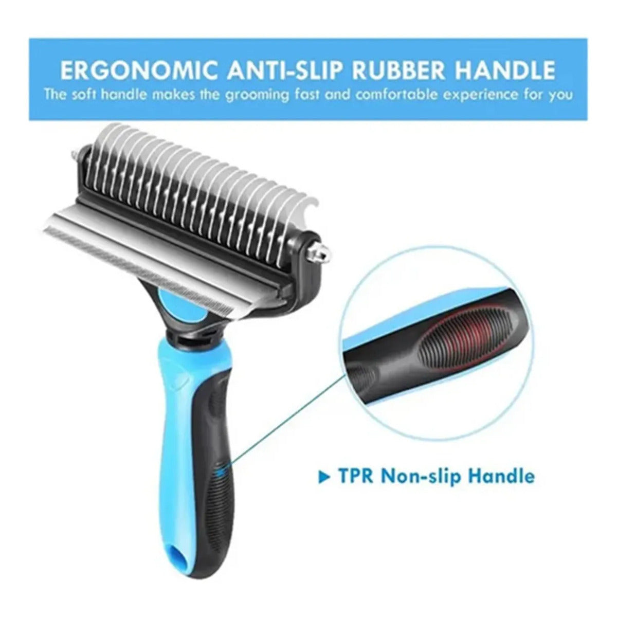 2-in-1 Professional Pet Grooming & Dematting Tool for Dogs and Cats