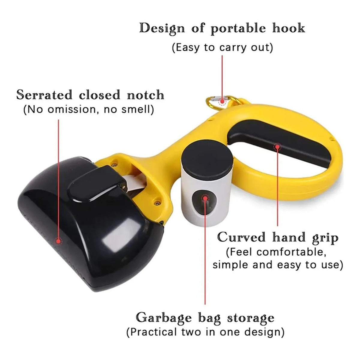 Portable Handheld Pet Pooper Scooper With Waste Bag