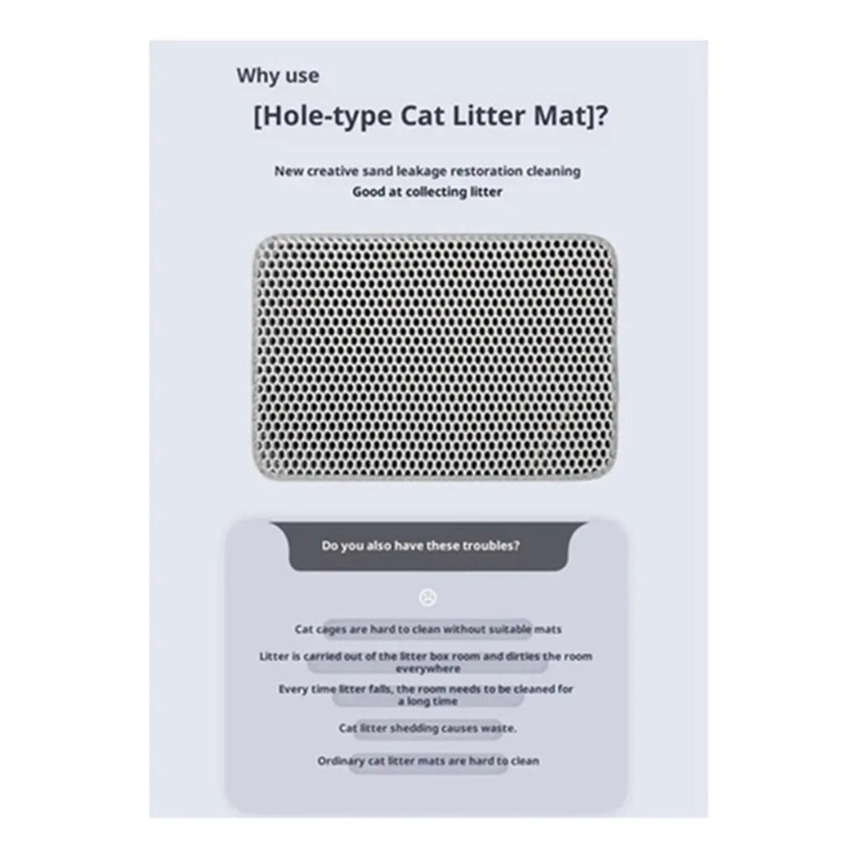 Waterproof & Non-slip Honeycomb Cat Litter Trapping Mat