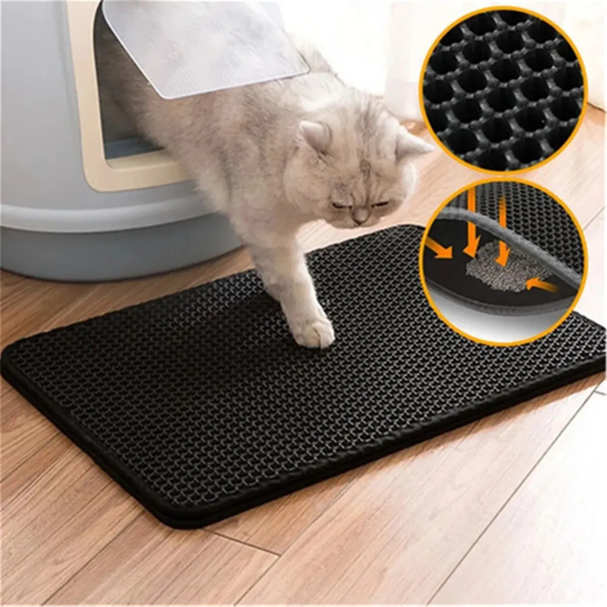 Waterproof & Non-slip Honeycomb Cat Litter Trapping Mat