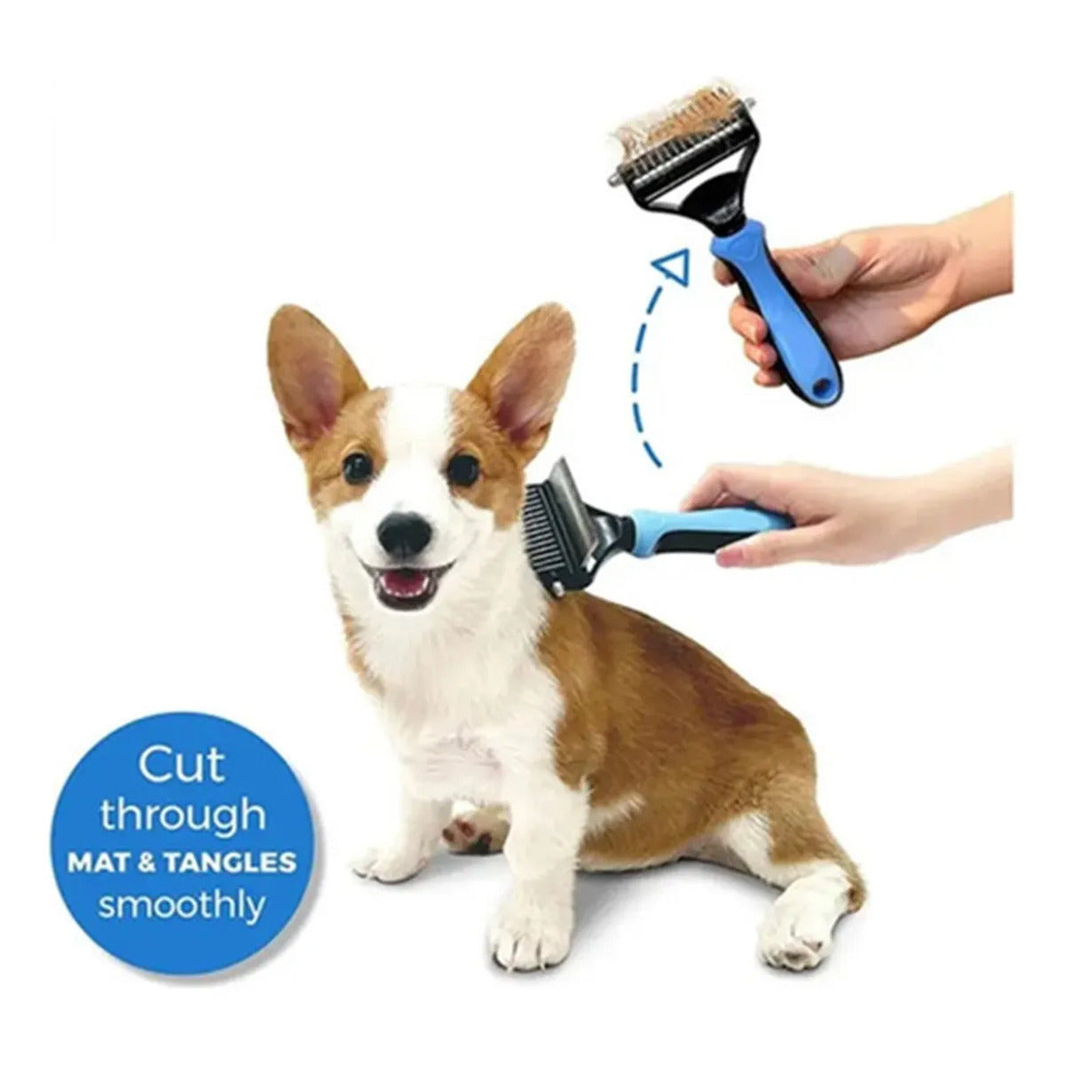 2-in-1 Professional Pet Grooming & Dematting Tool for Dogs and Cats