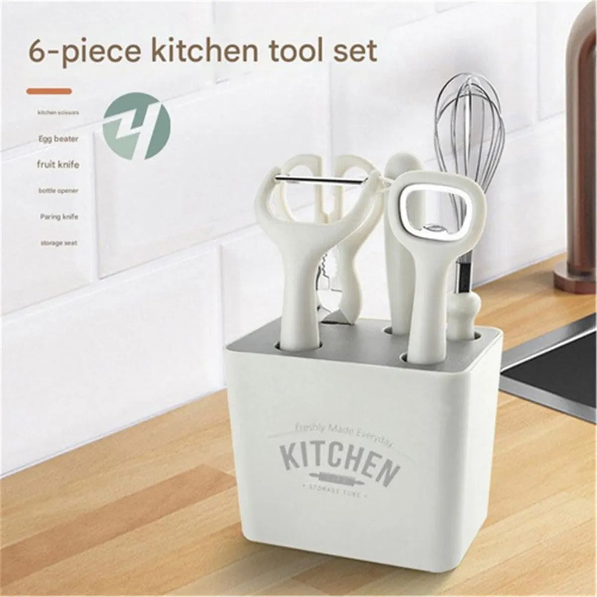 Multifunctional Kitchen Tool 6piece Set Include Storage Base