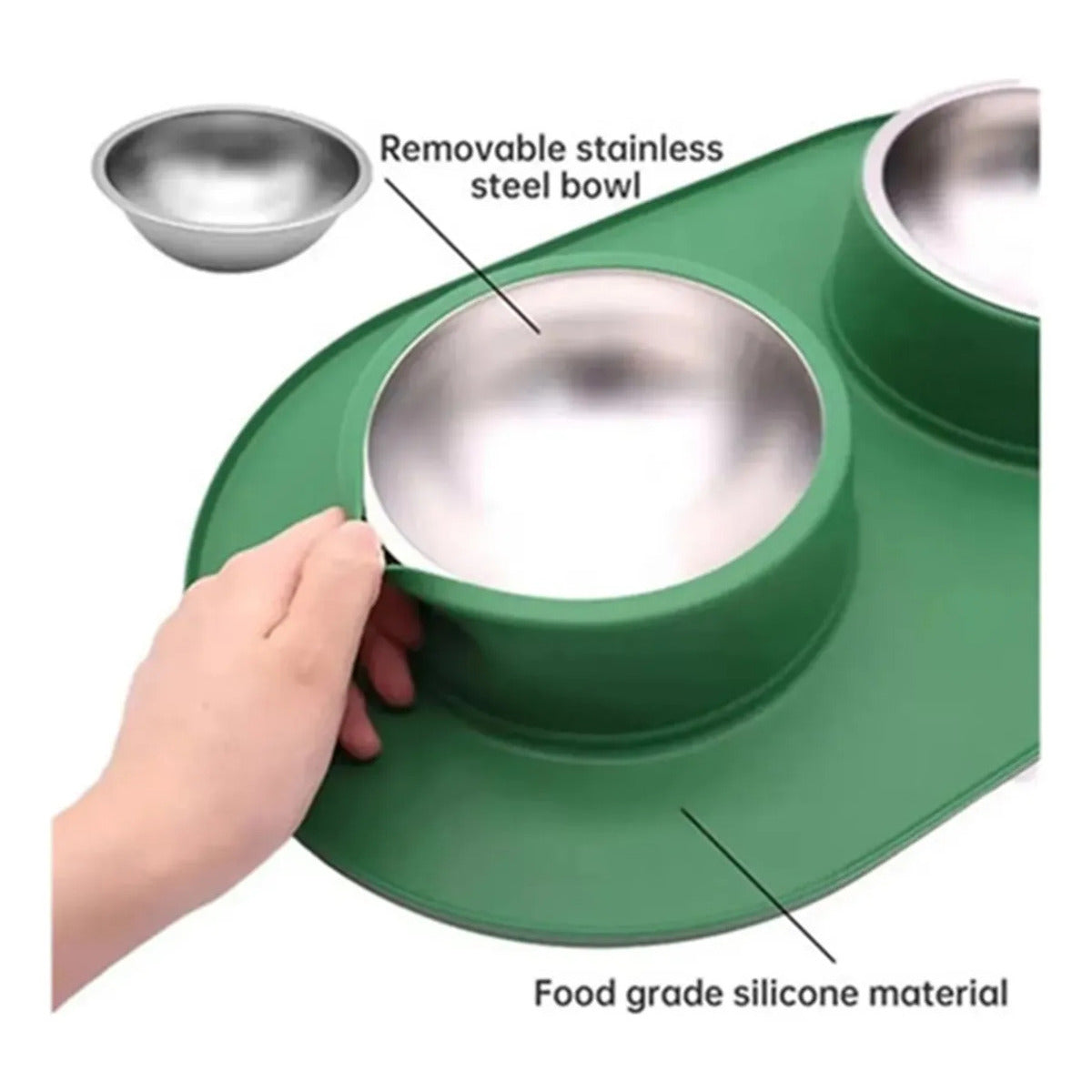 Pet Spill-proof Stainless Steel Double Bowl
