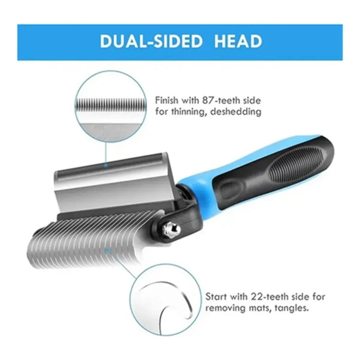 2-in-1 Professional Pet Grooming & Dematting Tool for Dogs and Cats