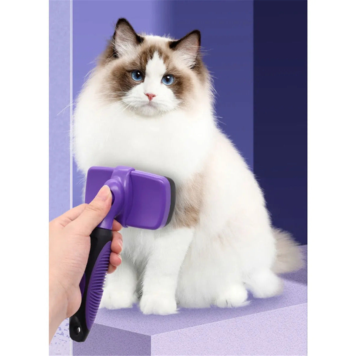 One-click Self-cleaning Slicker Brush For Dogs & Cats