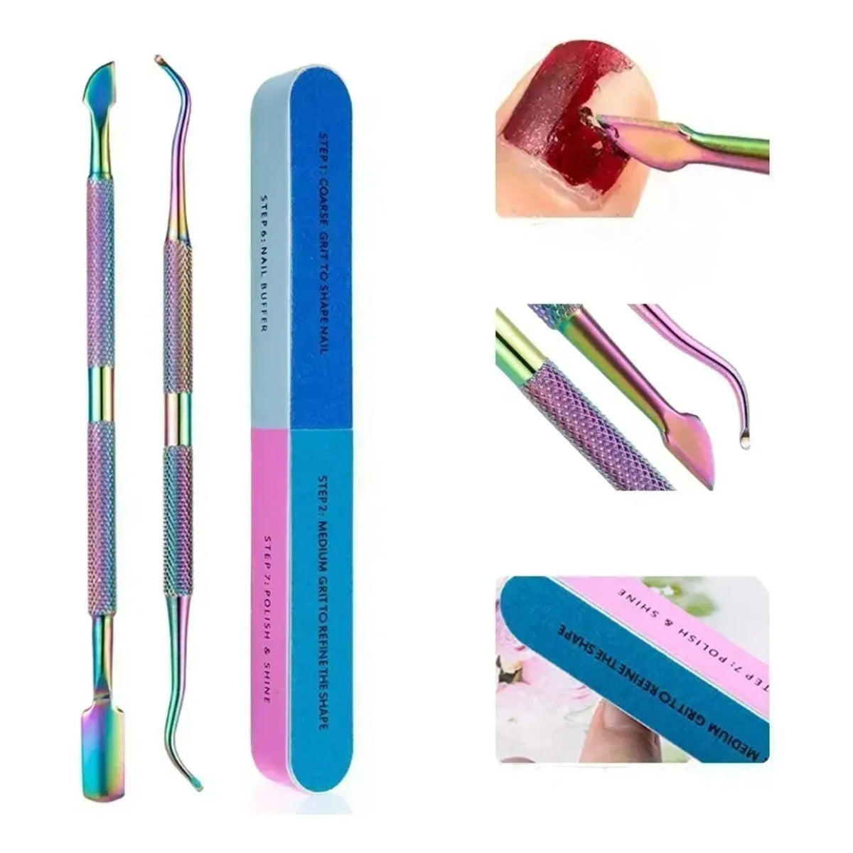Professional 8-in-1 Rainbow Manicure & Pedicure Grooming Set
