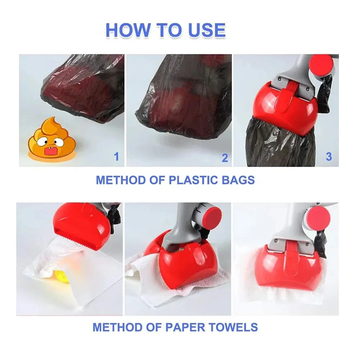 Portable Handheld Pet Pooper Scooper With Waste Bag